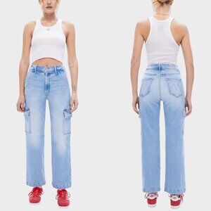 MOTHER The Straight Up Rambler Cargo Ankle Jeans High Waist Bad Romance Size 26